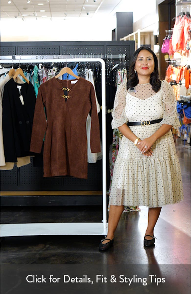 Fall Enchantment Long Sleeve Faux Suede Minidress, sales video thumbnail