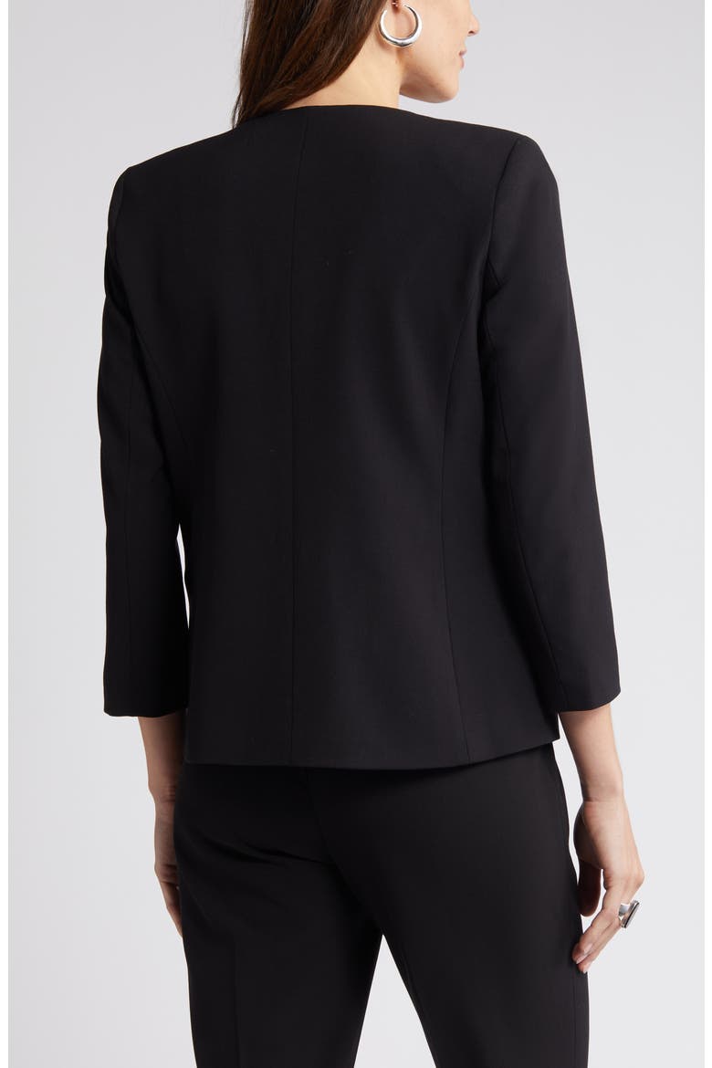 V-Neck Open Front Jacket, Alternate, color, BLACK