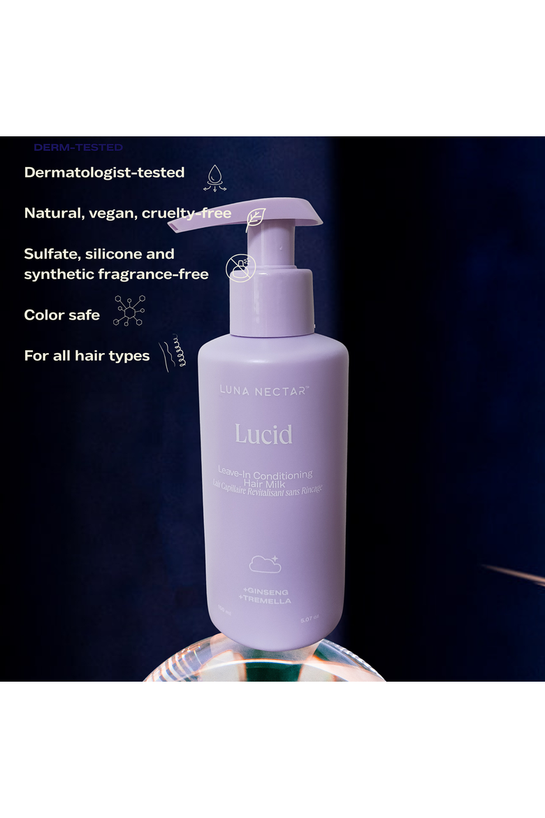 Lucid Leave-In Conditioning Hair Milk, Alternate, color, White