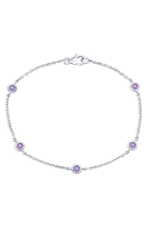 Bezel Set Gemstone Bracelet