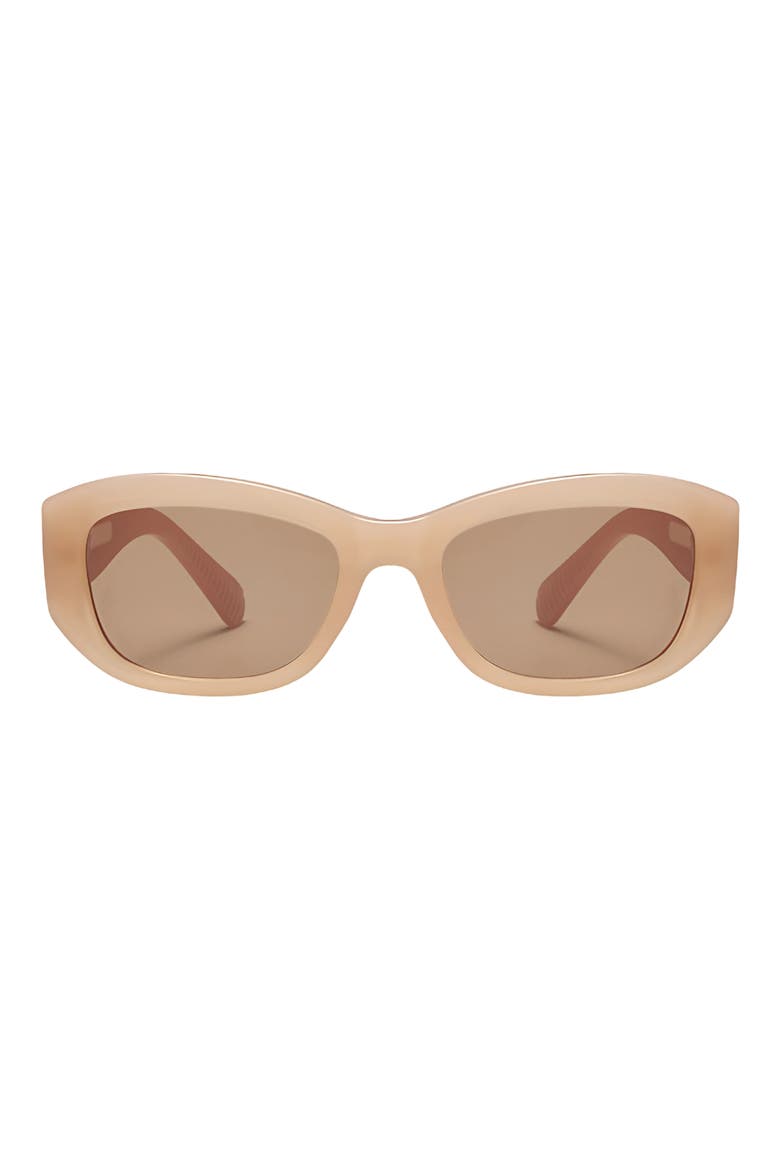 Simone 55mm Polarized Geometric Sunglasses, Main, color, TRANSPARENT BEIGE / BEIGE