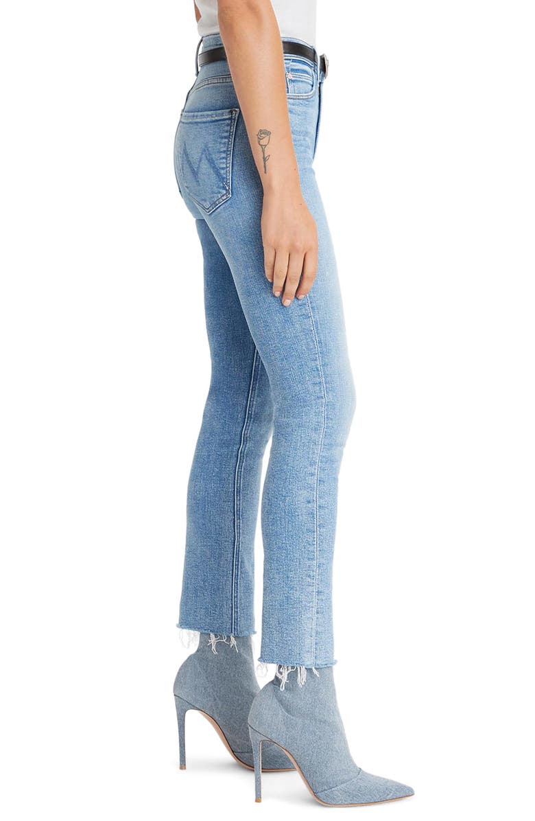 MOTHER The Dazzler High Waist Fray Ankle Straight Leg Jeans, Alternate, color, 