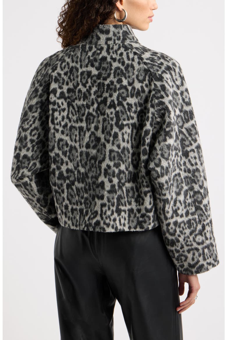 Animal Print Cropped Jacket, Alternate, color, GREY- BLACK BLURRED LEOPARD