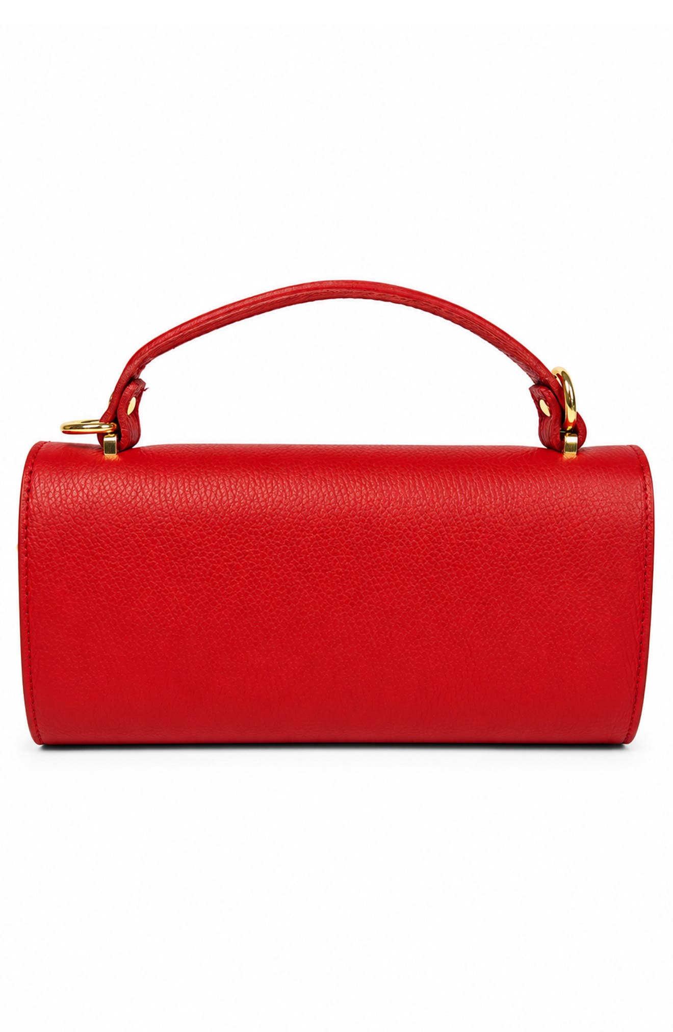 Evelina Leather Top Handle Clutch, Alternate, color, BURGUNDY