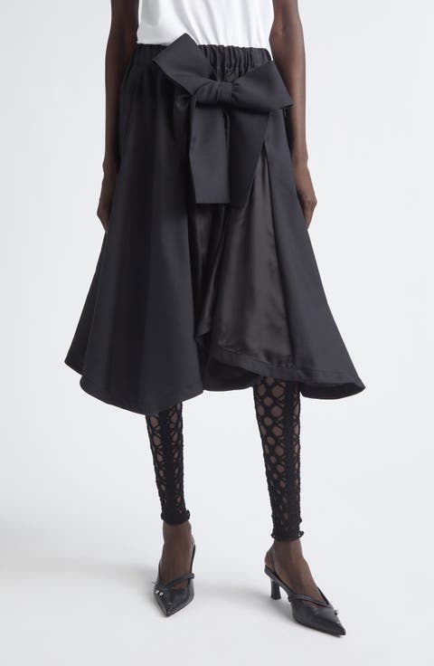 Tropical Wool Bow Skirt