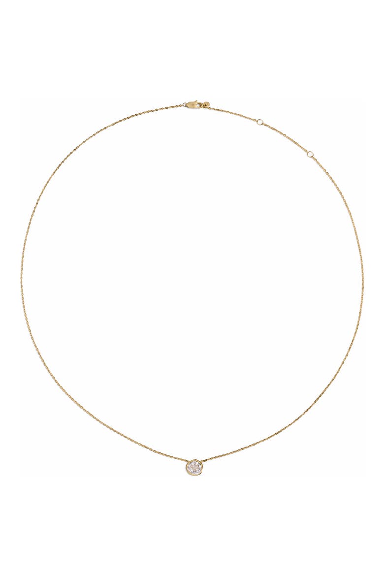 Siren Solitaire Diamond Necklace, Main, color, 14KT GOLD