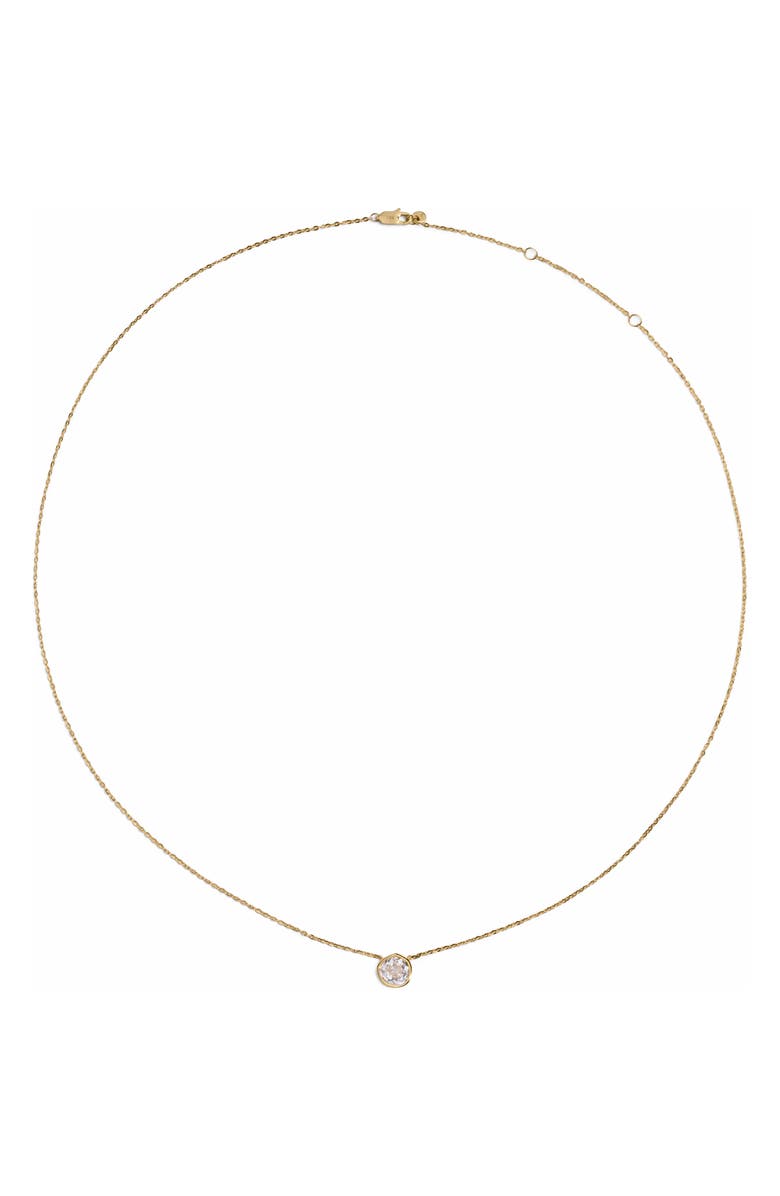 Monica Vinader Siren Solitaire Diamond Necklace, Main, color, 14Kt Gold