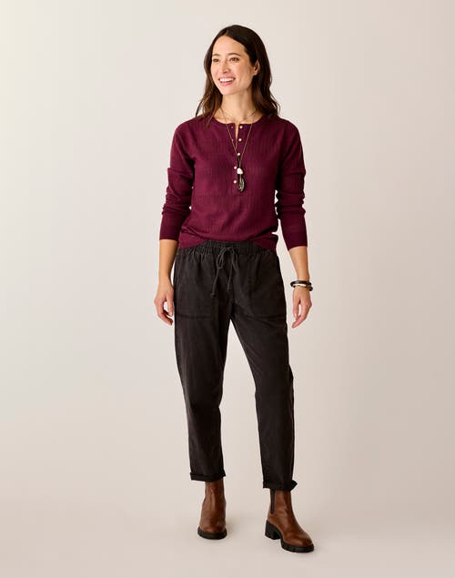 Cave Designs Amara Pointelle Sweater In Burgundy