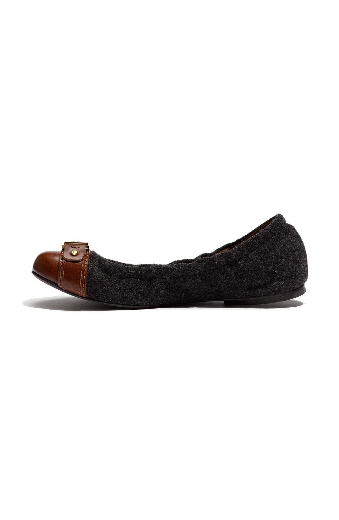 'Ambrose' Cap Toe Flannel Flat (Nordstrom Exclusive), Alternate, color, GREY FLANNEL