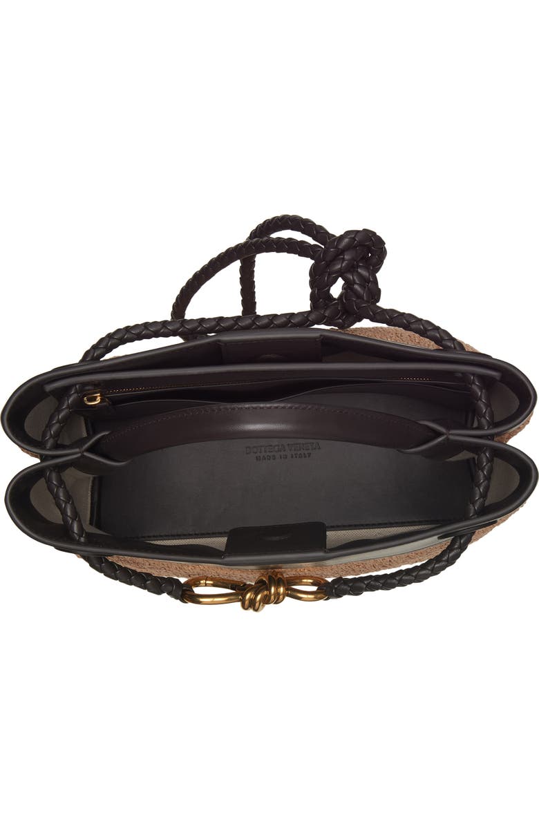 Bottega Veneta Small Andiamo Raffia & Leather Shoulder Bag, Alternate, color, Natural/ Espresso