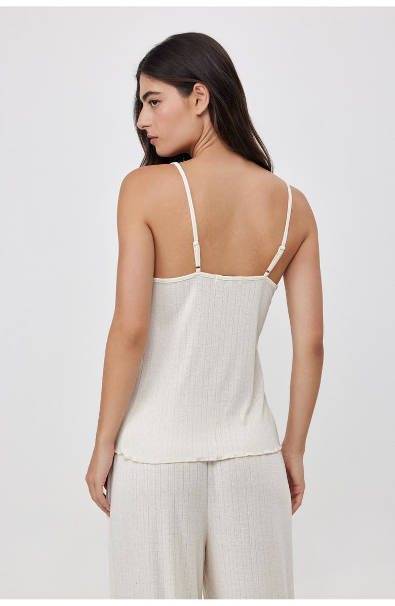 Gottex Beach Life Daydream Pointelle Loungewear Tank Top, Alternate, color, Cream