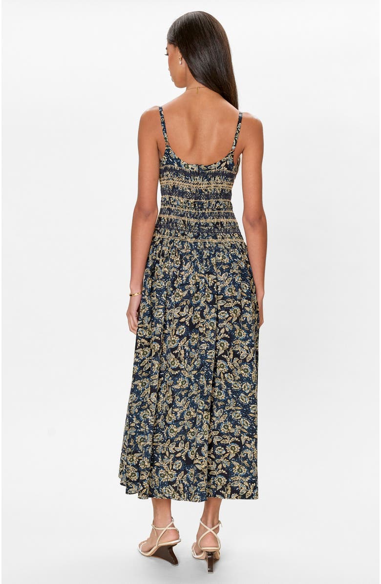 Rebecca Taylor Charlene Smocked Dress, Alternate, color, Navy Multi
