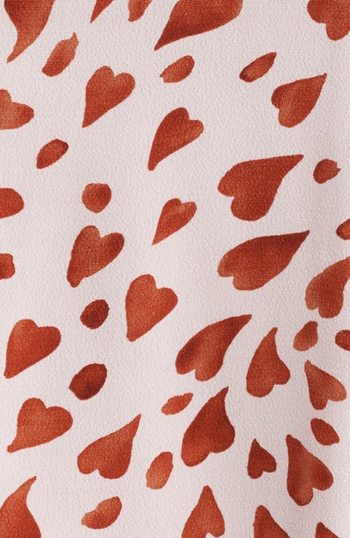 & Other Stories Zora Heart Print Dress In Pink Dusty Light