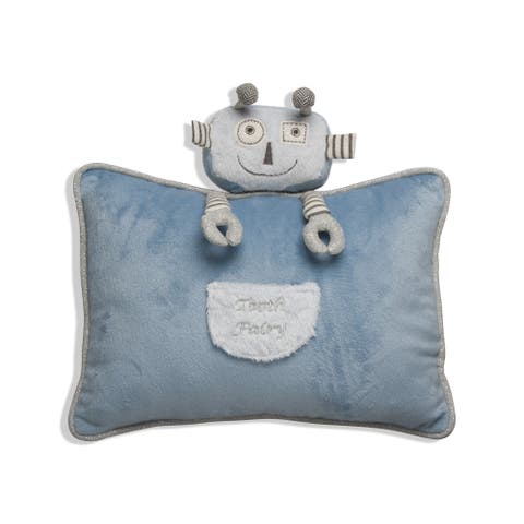 Blue Rivet Robot Tooth Fairy Decorative Throw Pillow Accent