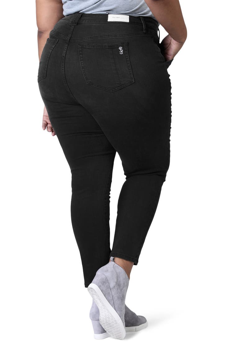Pintuck High Waist Ankle Slim Jeans, Alternate, color, SHYLA