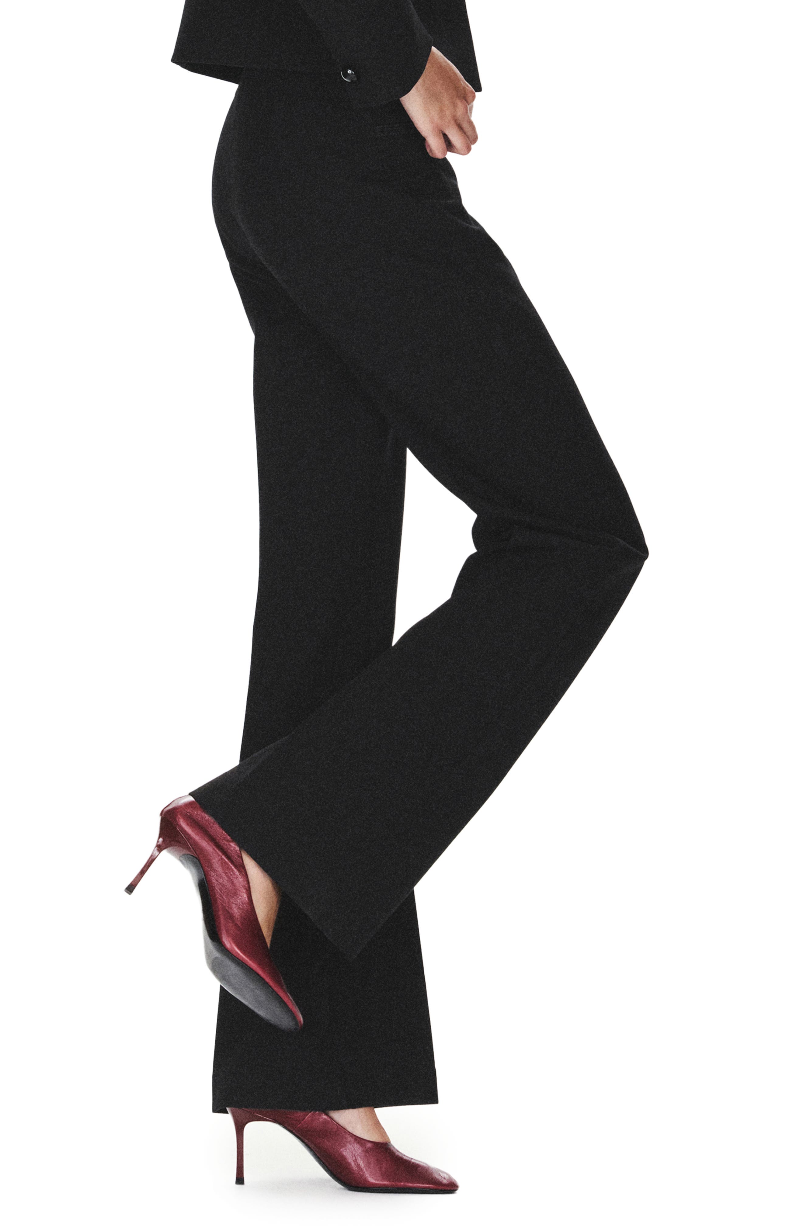 MANGO Slim Fit Frog Fastening Wide Leg Pants (Women) | Nordstrom