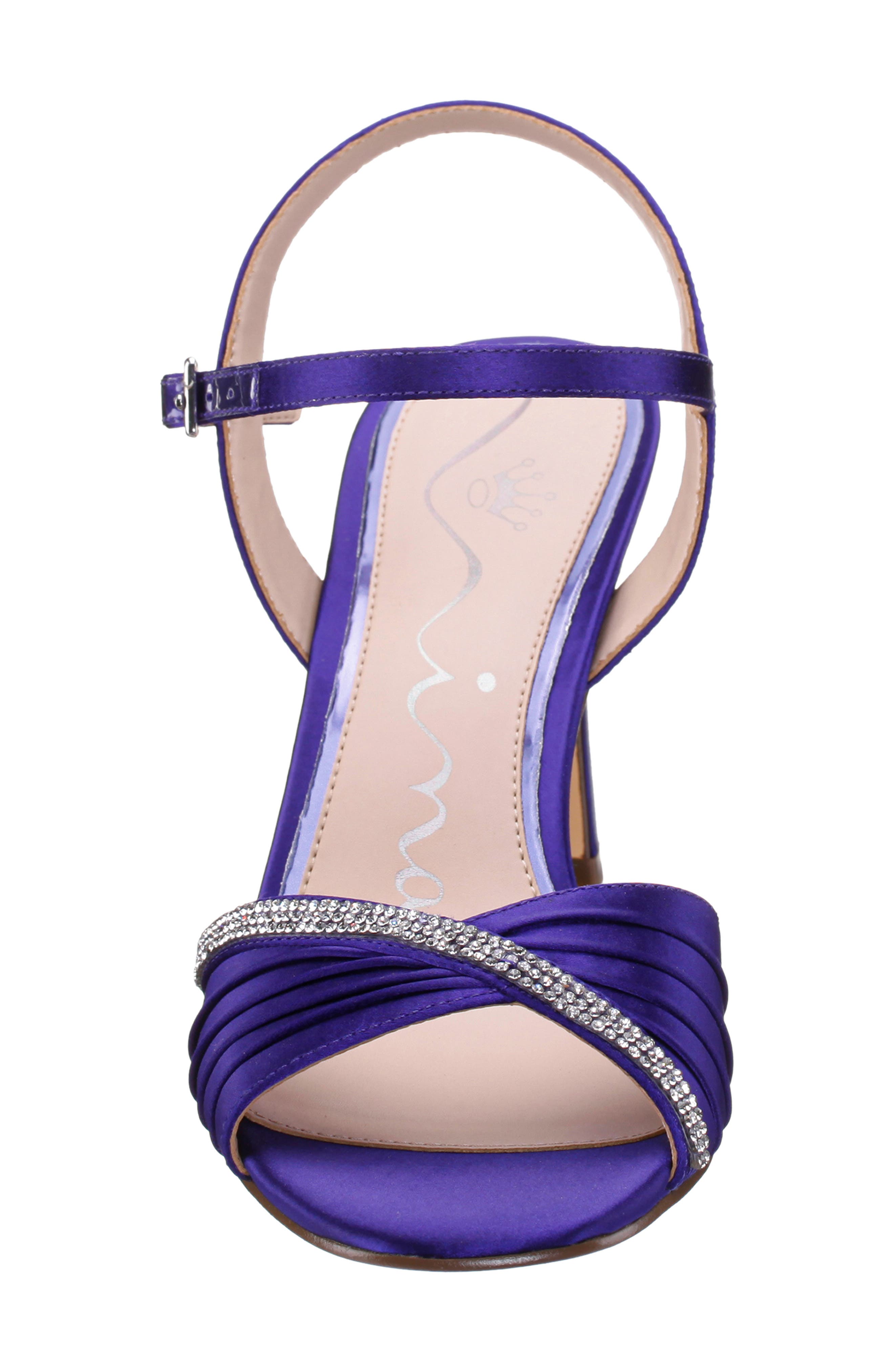 Nina Agnes Satin Sandal, Alternate, color, Midnight Plum