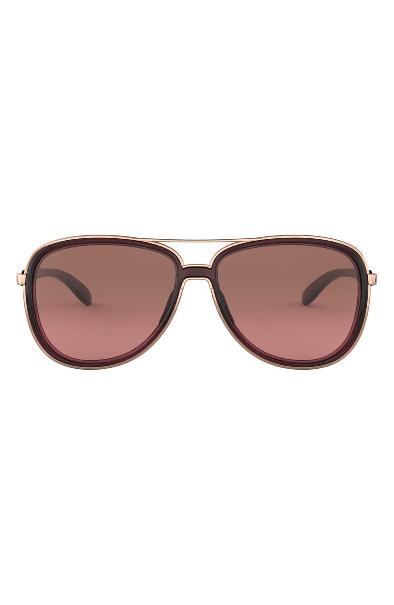 Oakley Split Time 58mm Prizm<sup>™</sup> Pilot Sunglasses, Main, color, Black/ Purple