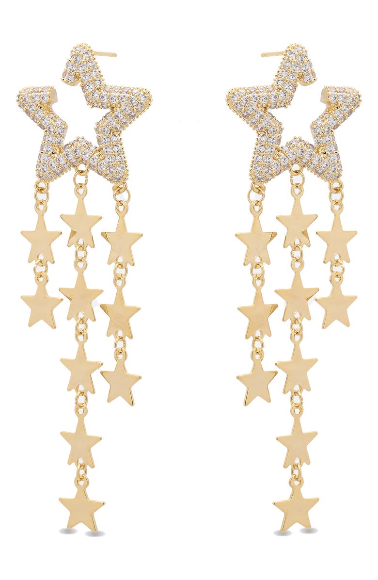 EYE CANDY LOS ANGELES Celeste Star Cubic Zirconia Drop Earrings, Alternate, color, Gold