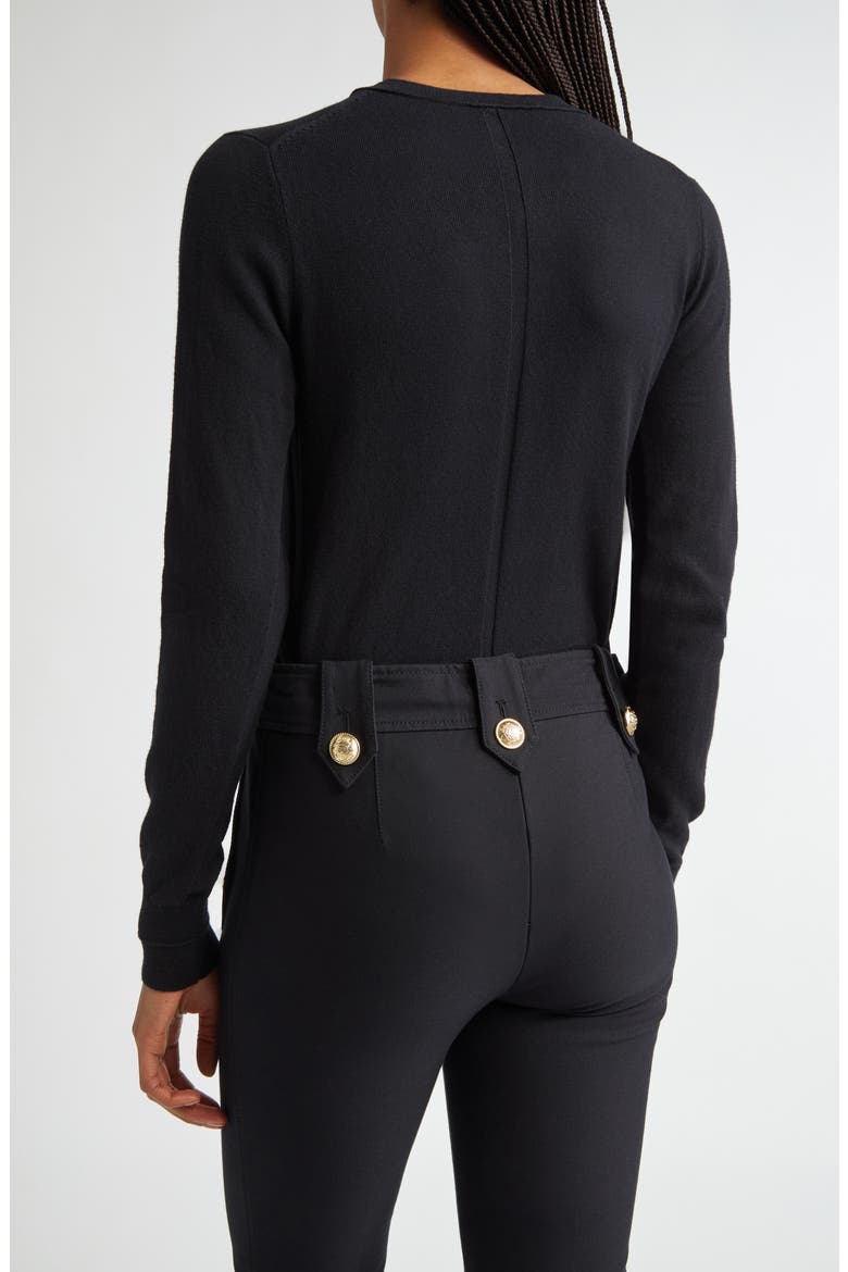 Alizee Crewneck Cotton & Cashmere Sweater, Alternate, color, BLACK