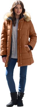 Roaman's Plus Size Classic Length Puffer Coat