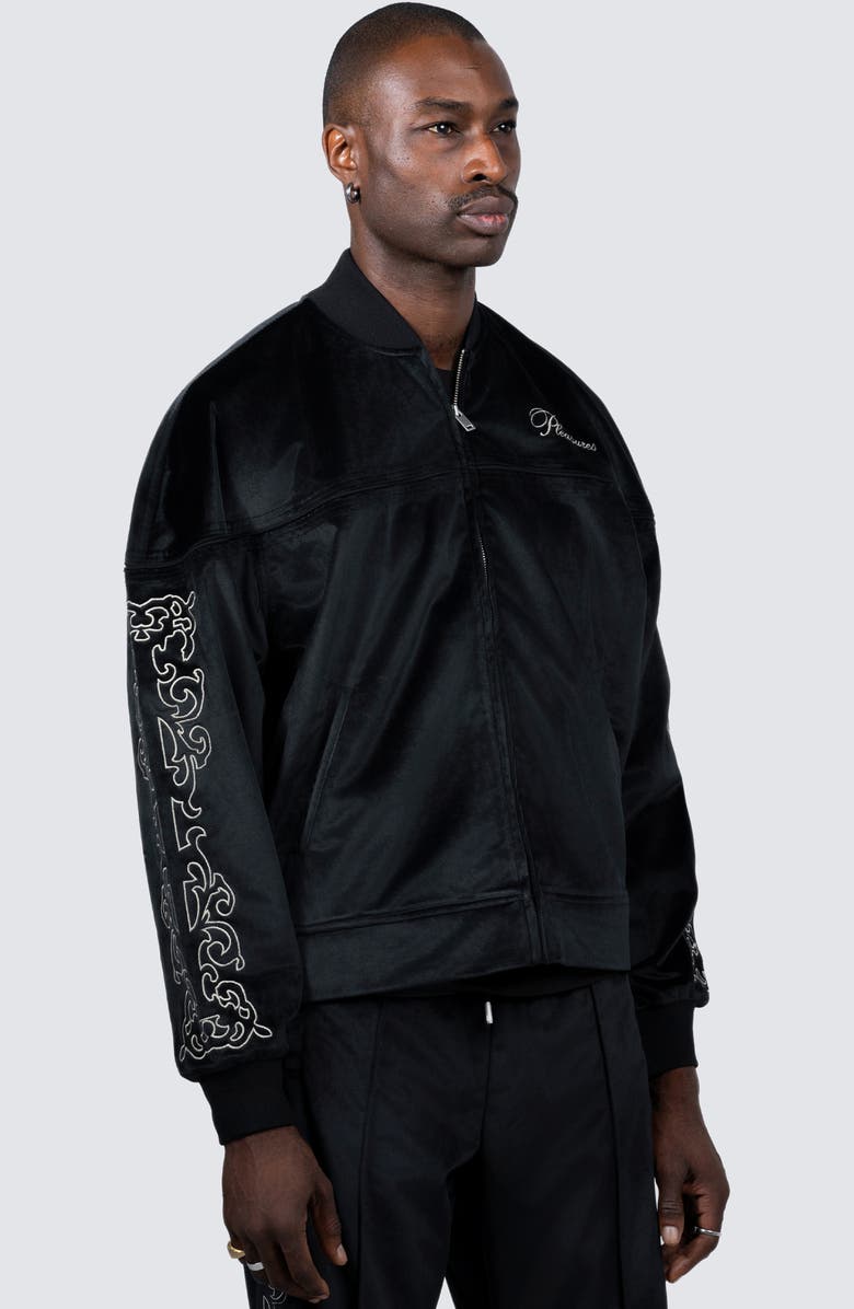 PLEASURES Unquote Velour Track Jacket, Alternate, color,
