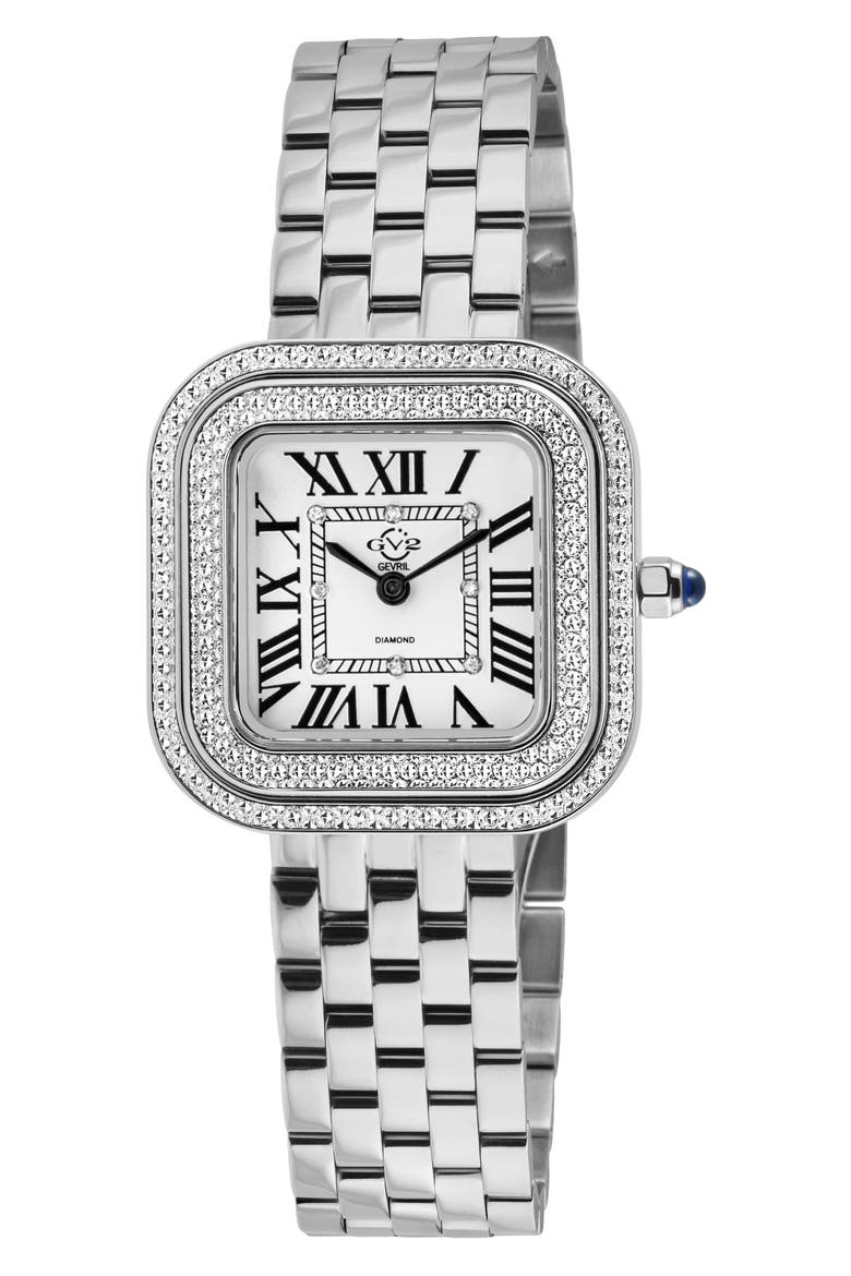 Bellagio Diamond Swiss Bracelet Watch, 30mm, Main, color, SILVER