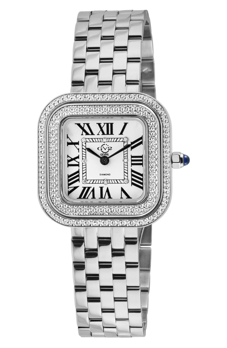 GV2 Bellagio Diamond Swiss Bracelet Watch, 30mm, Main, color, Silver
