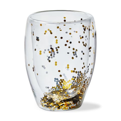 Confetti Double Wall Stemless Wine Glasses Gold Drinkware
