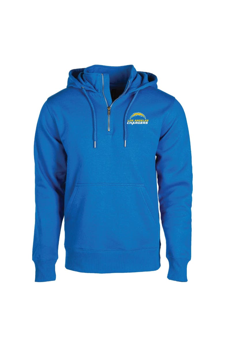 DUNBROOKE Unisex Dunbrooke Powder Blue Los Angeles Chargers Defender Quarter-Zip Hoodie, Alternate, color, Powder Blue