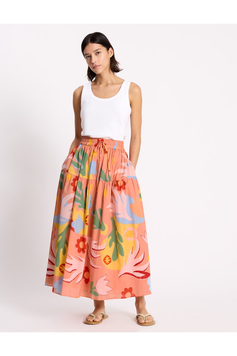 Tropique Print Maxi Skirt, Alternate, color, Pink