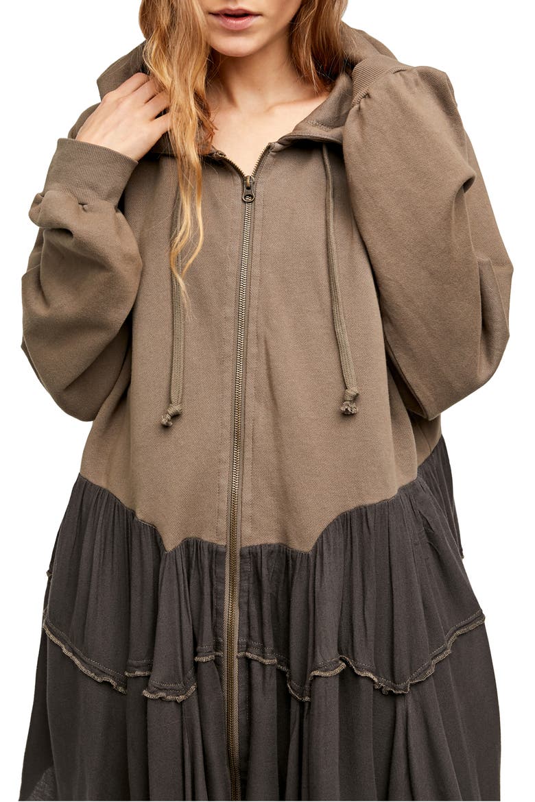 Moon Dust Hooded Cardigan, Main, color, DIRTY OLIVE