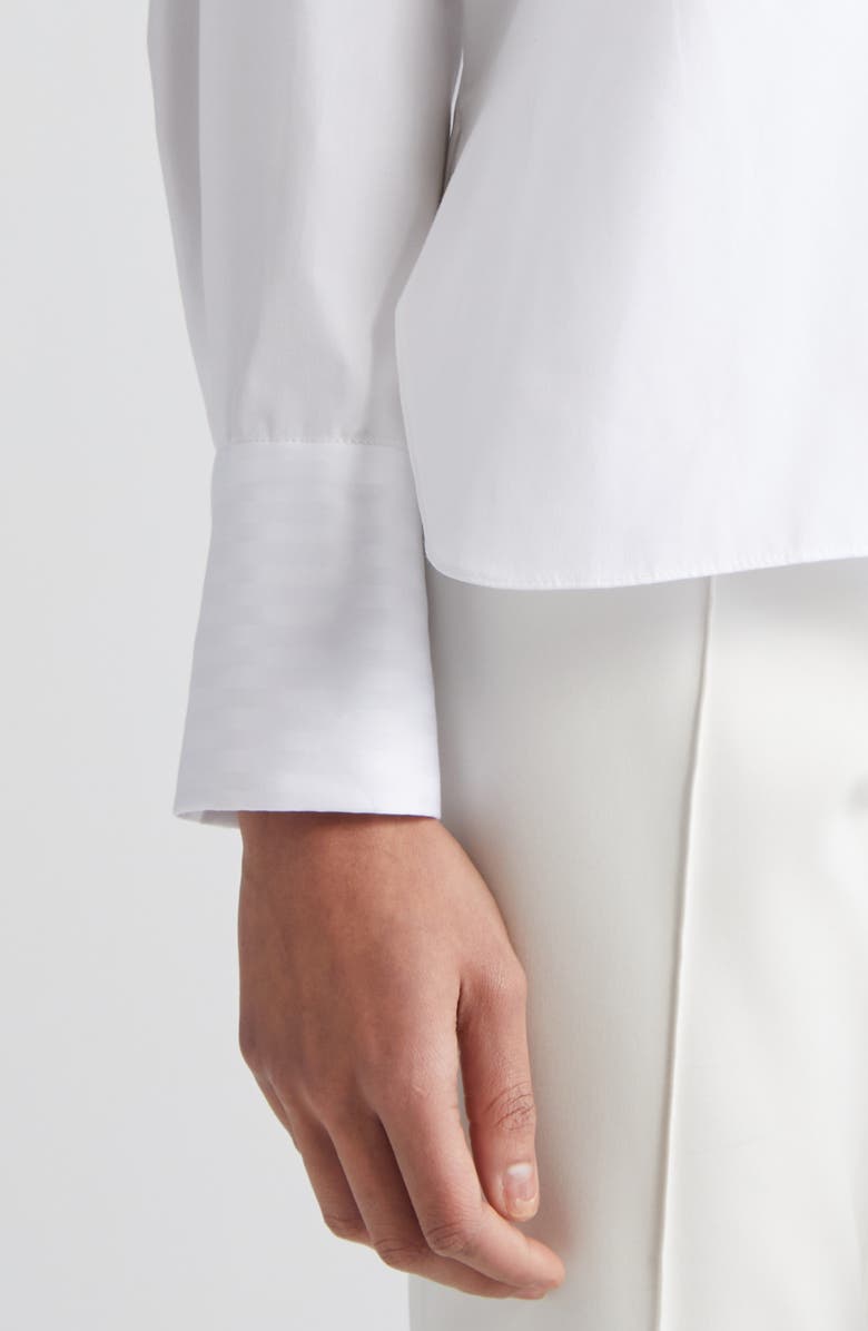 PARTOW Theo Jacquard Stripe Cotton Button-Up Shirt, Alternate, color, White