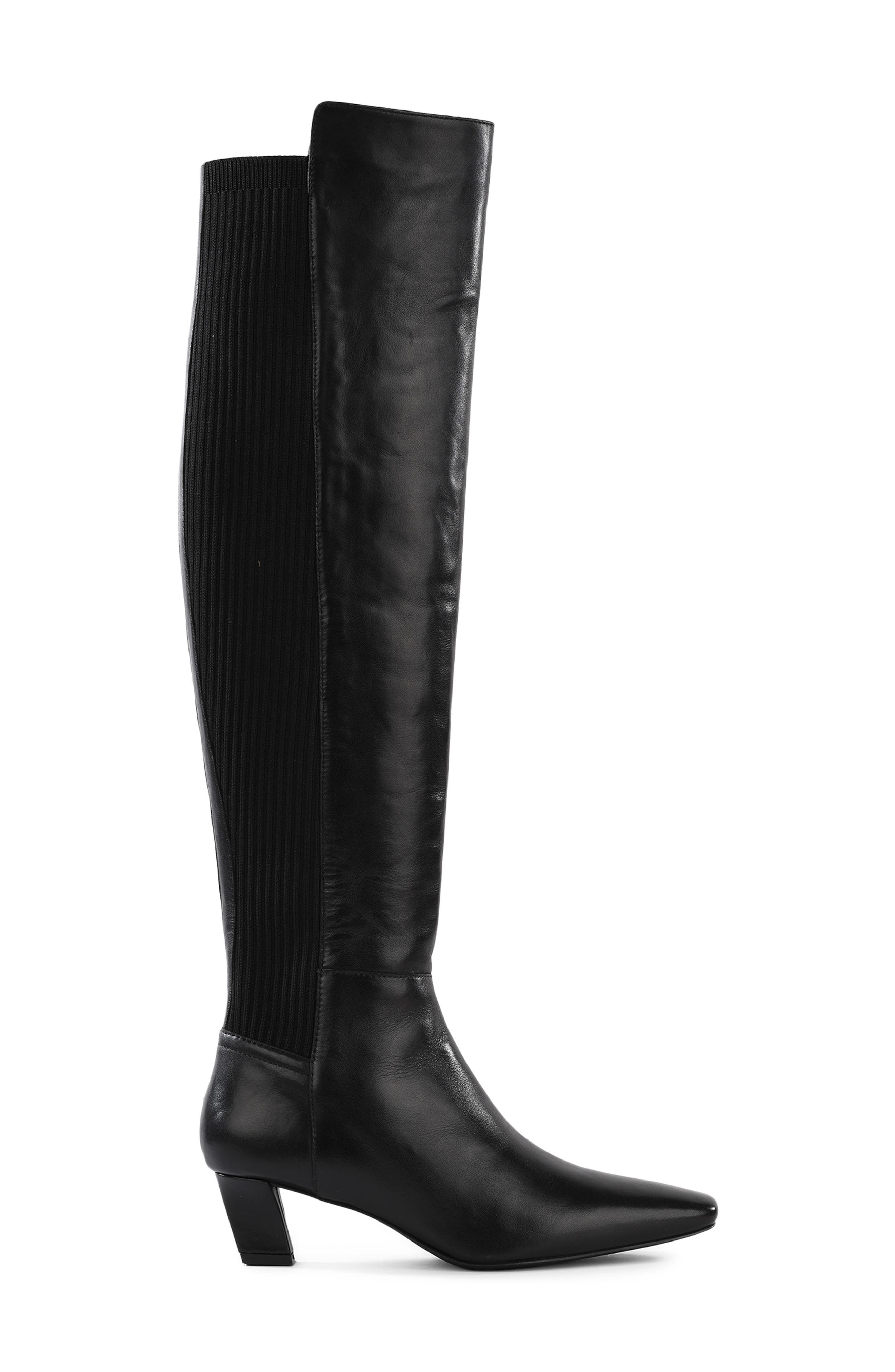 Casting Call Leather Over the Knee Boot, Alternate, color, BLACK