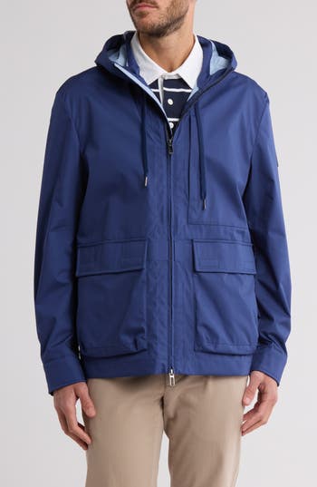 Digel Pinto Hooded Raincoat In Blue