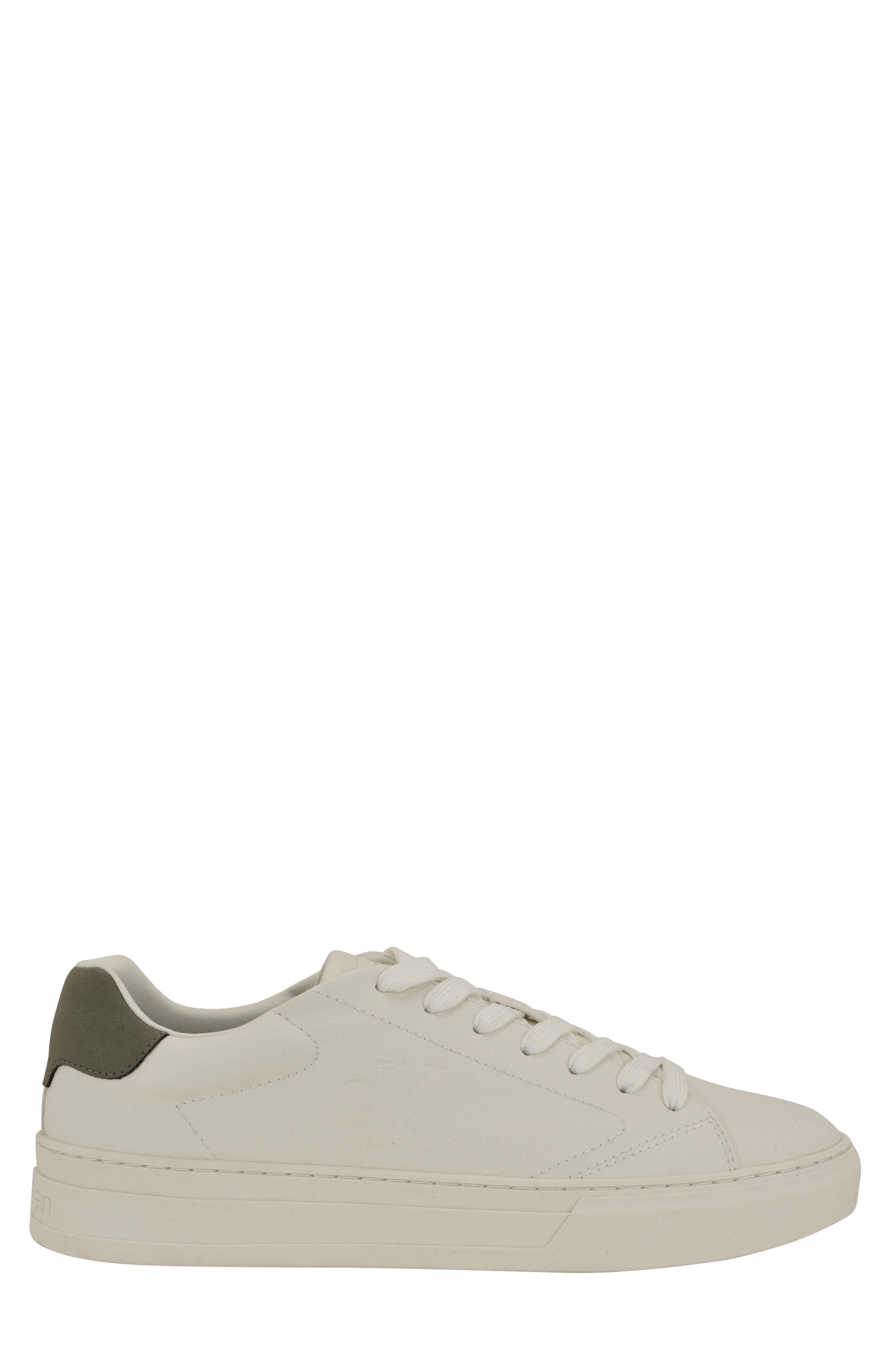 Calvin Klein Solly Low Top Sneaker, Alternate, color, White/ Dark Green