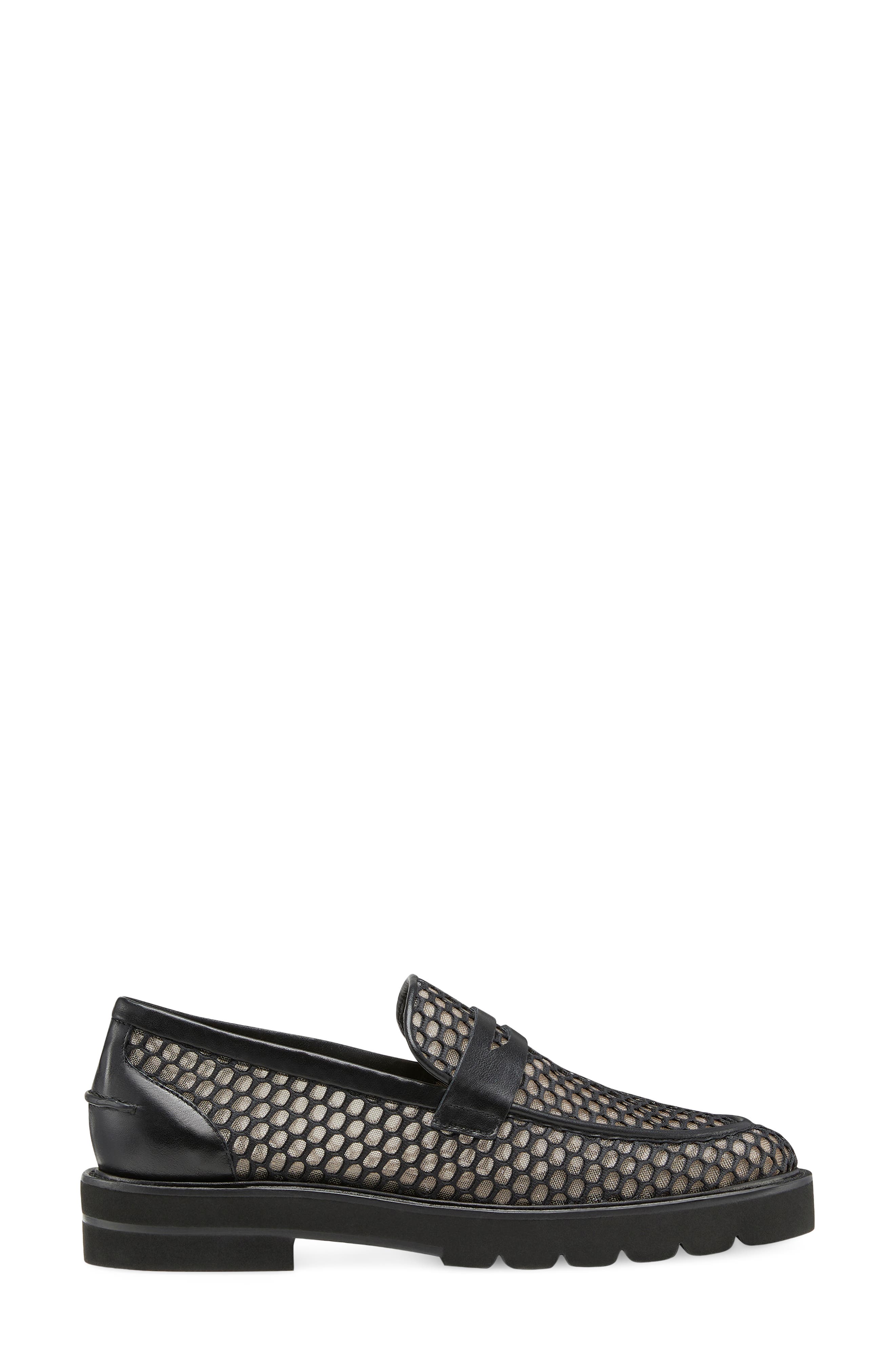 Stuart Weitzman Parker Lift Penny Loafer, Alternate, color, Black