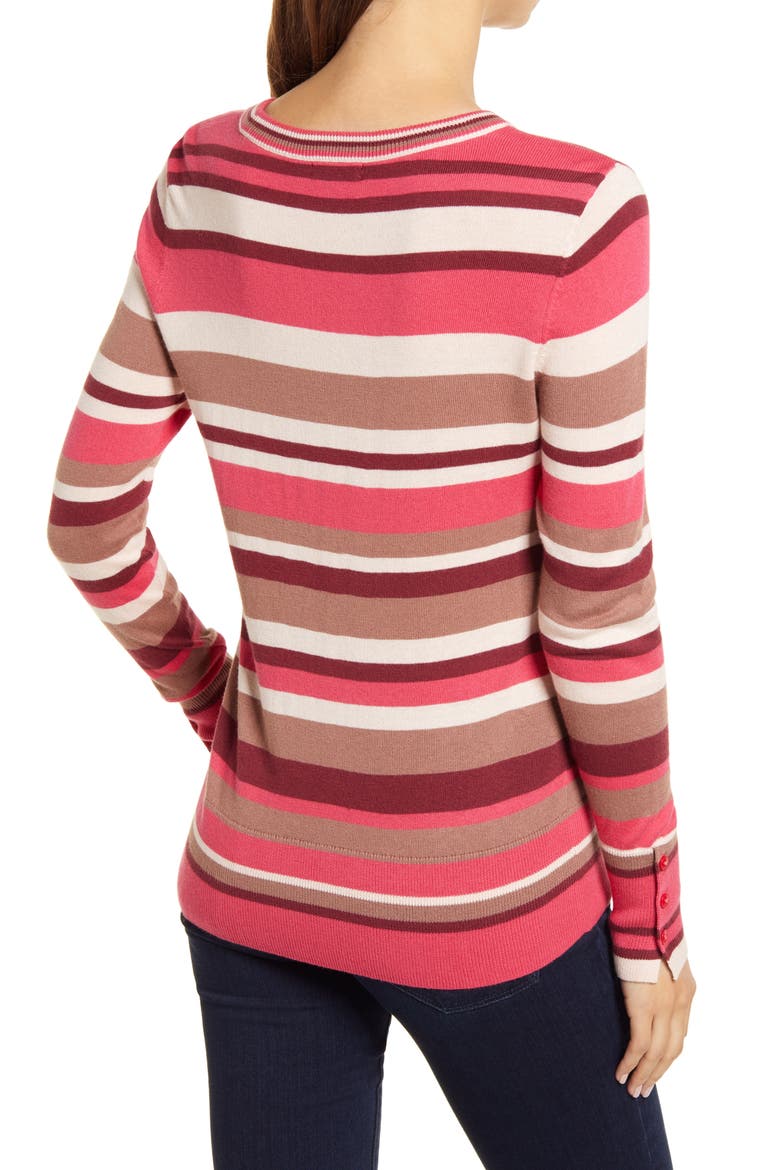 Crewneck Sweater, Alternate, color, PINK MULTI STRIPE