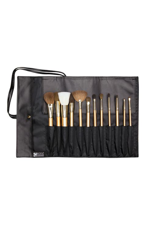 Gold 13pc Wrap Makeup Brush Set