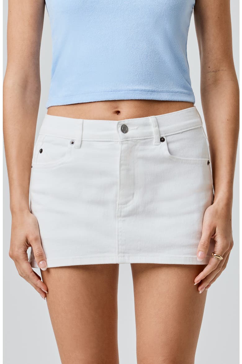 Denim Miniskirt, Alternate, color, SUMMER WHITE
