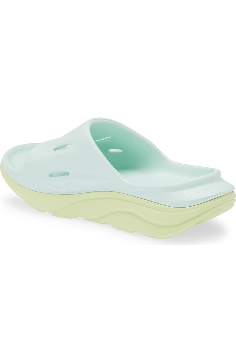 HOKA Ora Recovery Slide 3 Sandal, Alternate, color, Aqua Breeze / Celery Juice