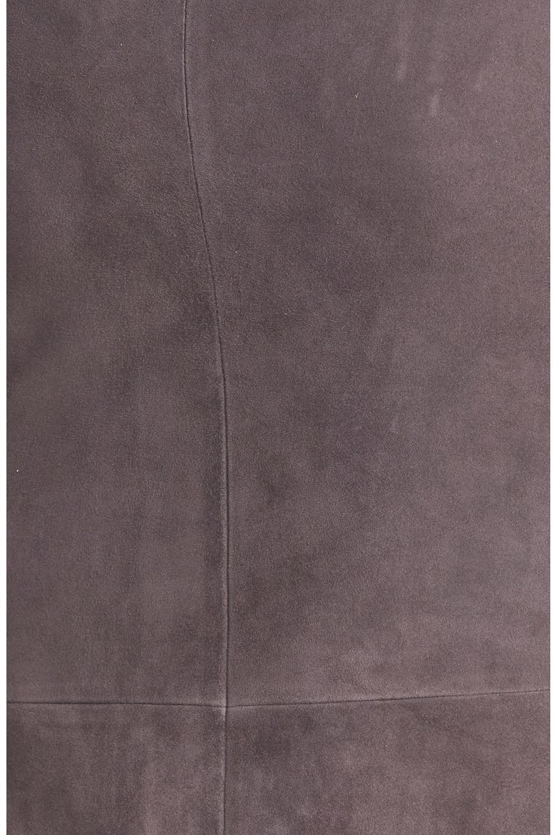 Front Slit Suede Midi Skirt, Alternate, color, GREY SHALE