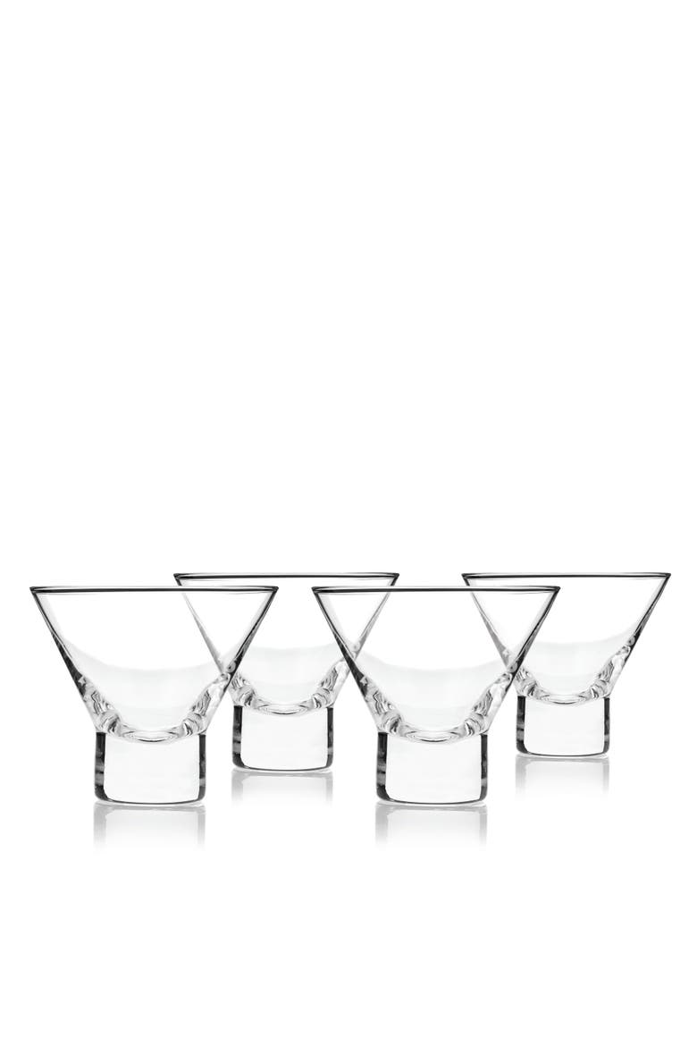 Raye Crystal Heavy Base Martini Glasses Set of 4, Main, color, Clear