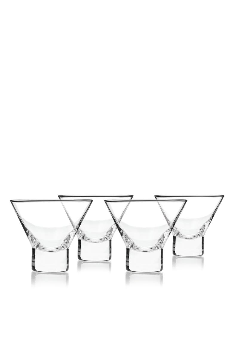 Viski Raye Crystal Heavy Base Martini Glasses Set of 4, Main, color, Clear