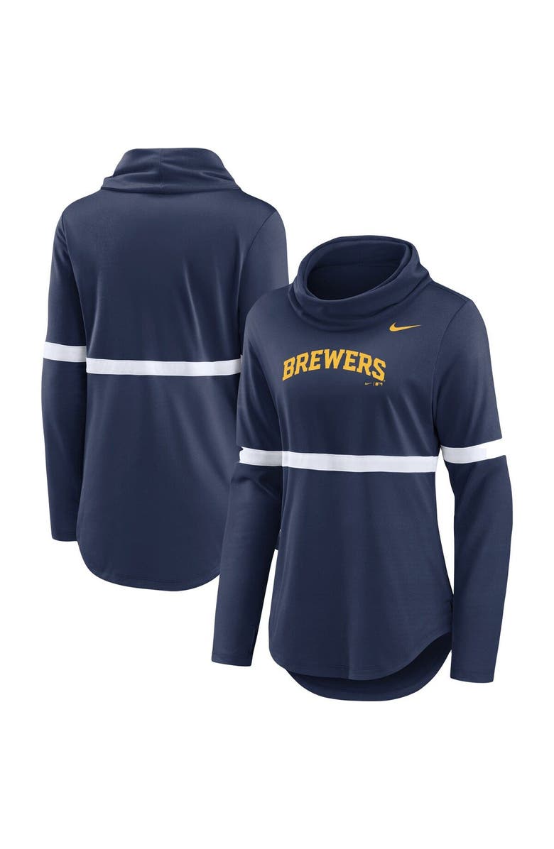 Nike Women's Nike Navy Milwaukee Brewers Club Lettering Fashion Pullover Performance Sweatshirt, Alternate, color, 