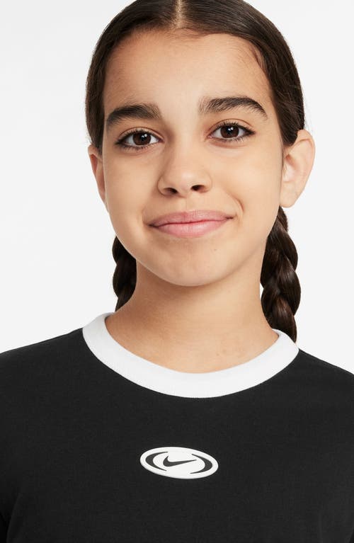 Nike Sportswear Big Kids' (girls') Cropped T-shirt In Black