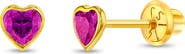 In Season Jewelry 14k Bezel Cubic Zirconia Heart Earrings