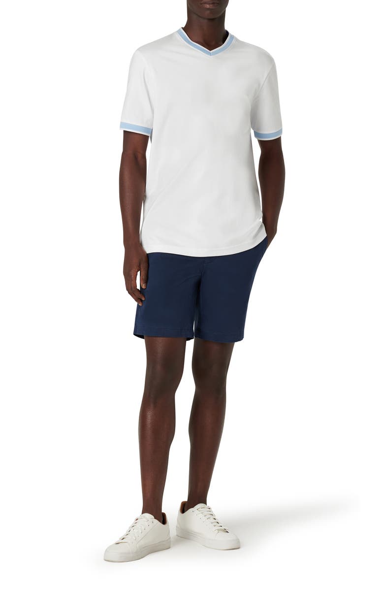 Bugatchi High V-Neck T-Shirt, Alternate, color, White