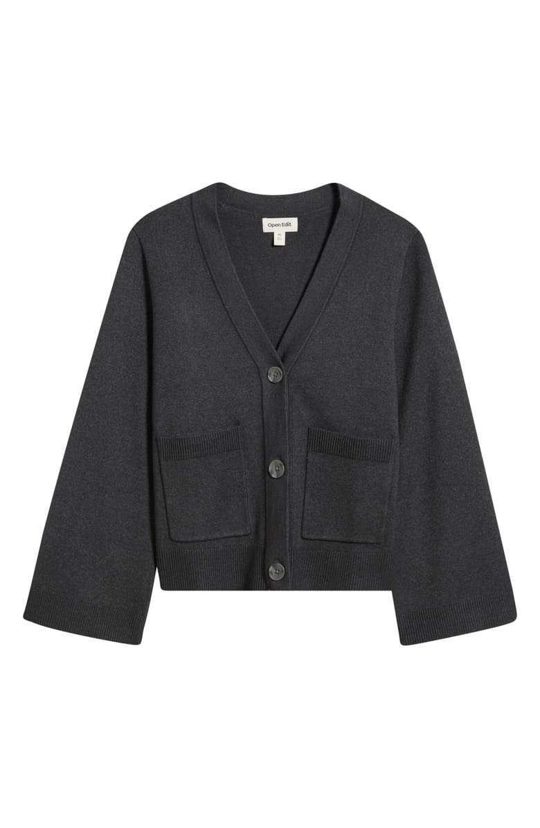 Open Edit Wide Sleeve Cardigan, Main, color, Grey Dark Charcoal Heather