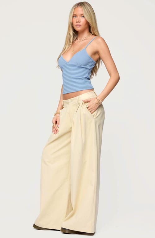 Edikted Hemsley Striped Ribbed Tank Top In Blue